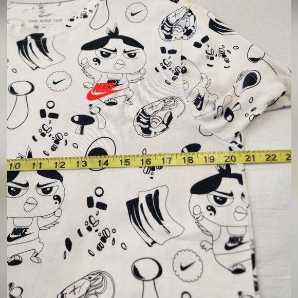 Nike Men's White & Black Graphic T-Shirt Baggy 100% Cotton, sz MD - Picture 4 of 8